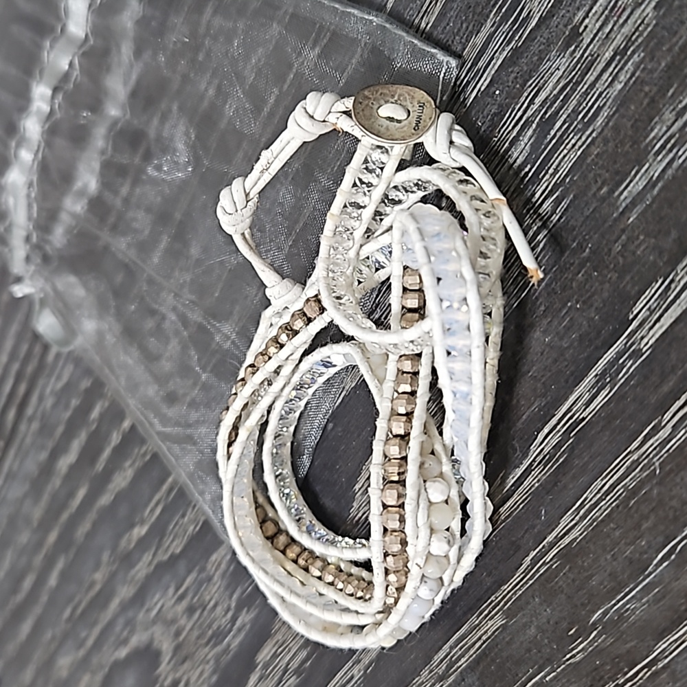 Chan Luu White and Cream Bracelet with Intricate Design
